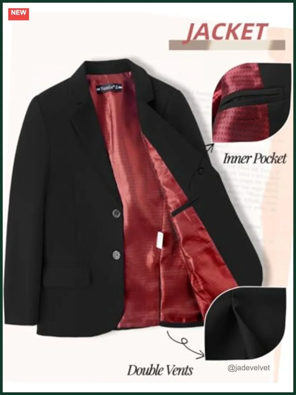 Boys Slim Fit Sport Coat Blazer Jacket Formal Wedding Suit
